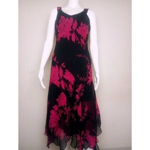 Black and Pink Floral Dress